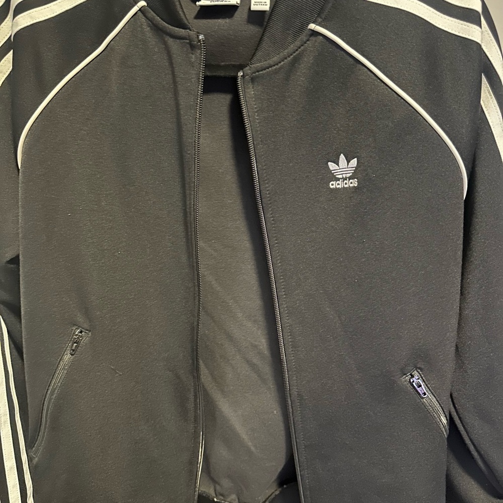 Adidas original set white and black pants & track jacket